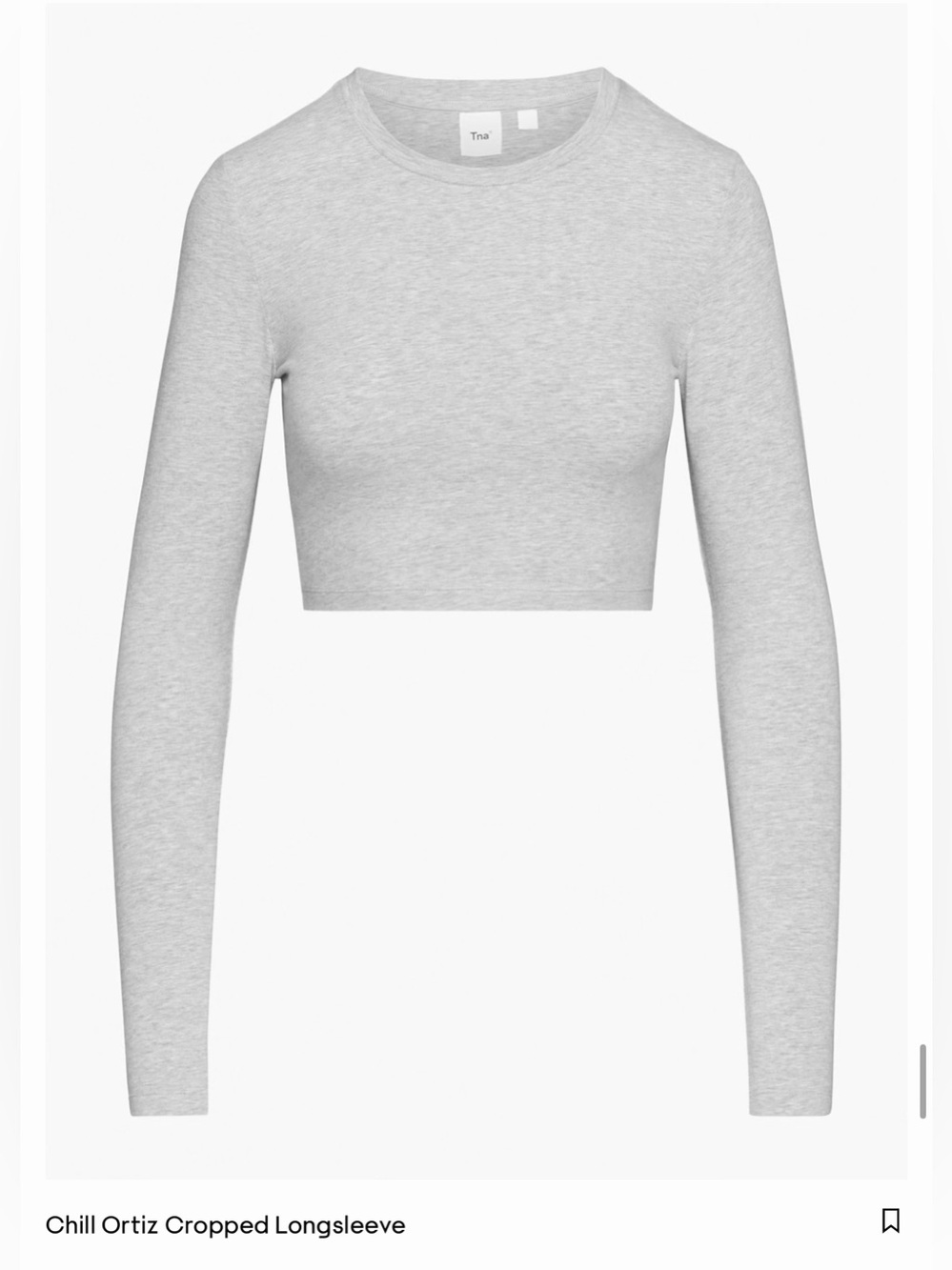 Aritzia Chill Ortiz Cropped Longsleeve - Light Gray